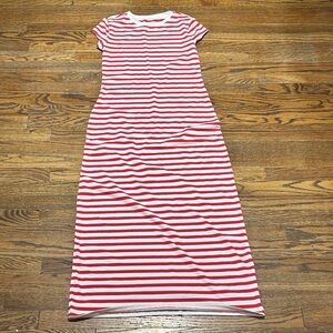 Red and White Striped Maxi Dress